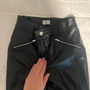Oh Polly Black Leather Pants